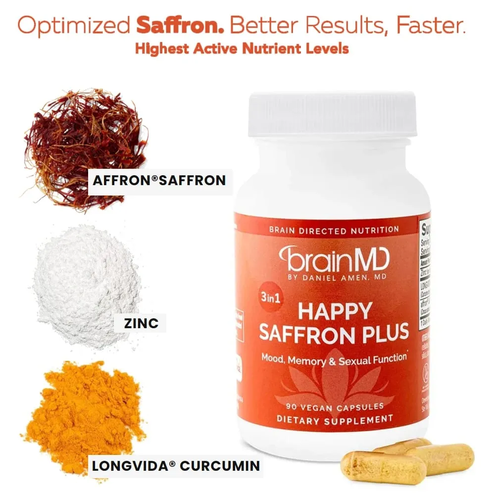 Saffron Supplements With Saffron Flower Extract Curcumin & Zinc for Mood Memory & Eye Health Joint Supplements for Men Women — image 2