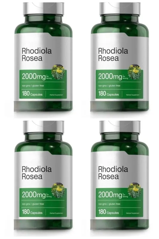 Cápsulas de Rhodiola Rosea 180 peças para alívio emocional e suporte à saúde imunológica - 2.000 mg de raiz de Rhodiola Rosea 5: 1 extrato de planta