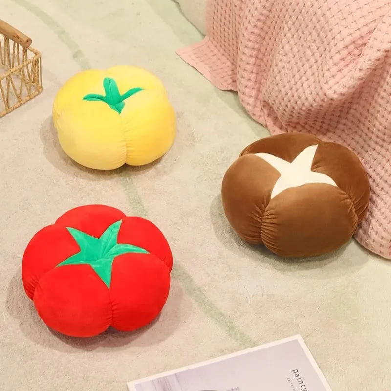 Kawaii Mô Phỏng Veggie Trái Cây Sang Trọng Đệm Hồng Nấm Nấm Cà Chua Mềm Mại Trang Trí Gối Cho Phòng Ngủ Sofa Quà Tặng — image 3