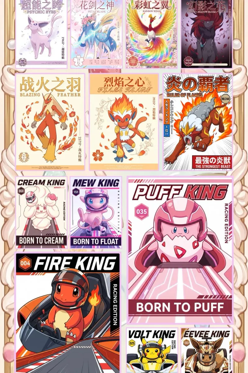 Toptan 2026 Yeni WuXian Yaratıcı Stüdyo Pokémon Kartları A5 Boyutu Akrilik Panolar Anime Koleksiyon Karakter Fan Hediyeler