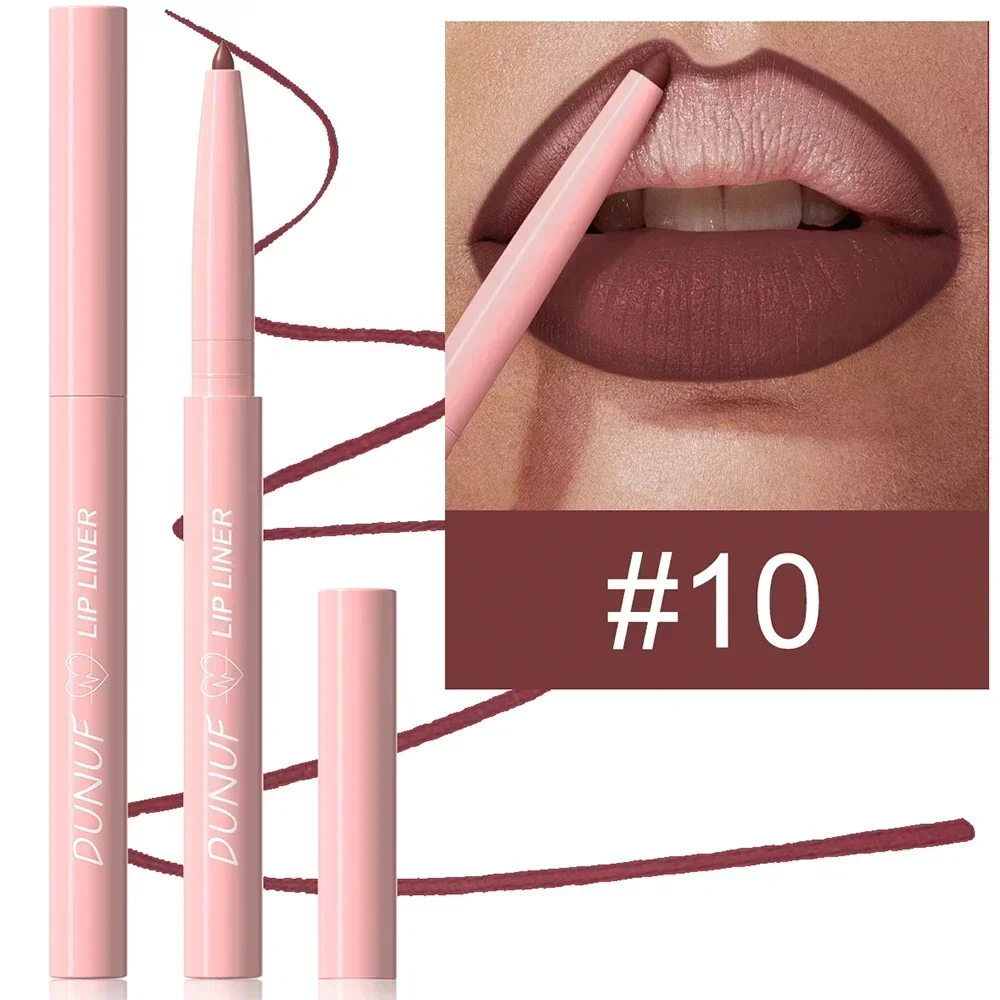 1 Stück, verjüngte Spitze, Lipliner-Stift, matt, aufpolsternder Lippenfleck, langlebig, wasserdicht, feiner Lippenstift, schlanke Lippen, Umriss, Kontur, Make-up, Rosa — image 16