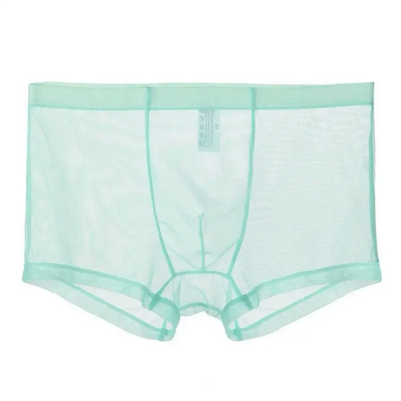 Genomskinliga boxershorts för män genomskinlig manliga kalsonger Sexiga Mesh Låg midja Is Silke Tunn Kylning Herr Trosor Herr Underkläder — image 6