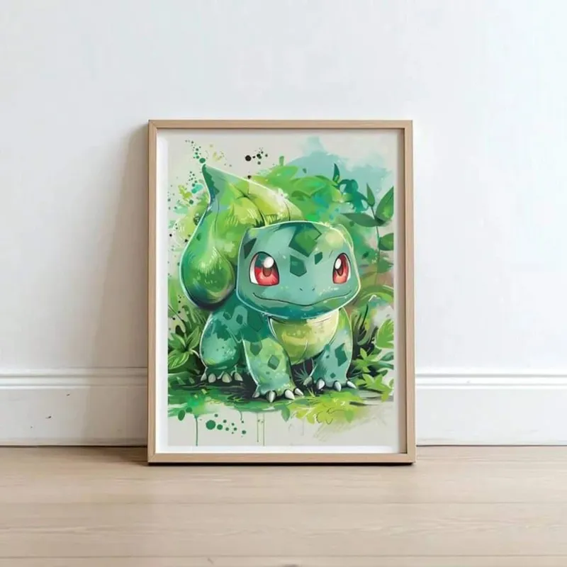 Anime Pokemon Pikachu Charmander Bulbasaur Squirtle Poster HD Canvas Painting Home Living Room Painting Wall Art Children's Gift — image 4