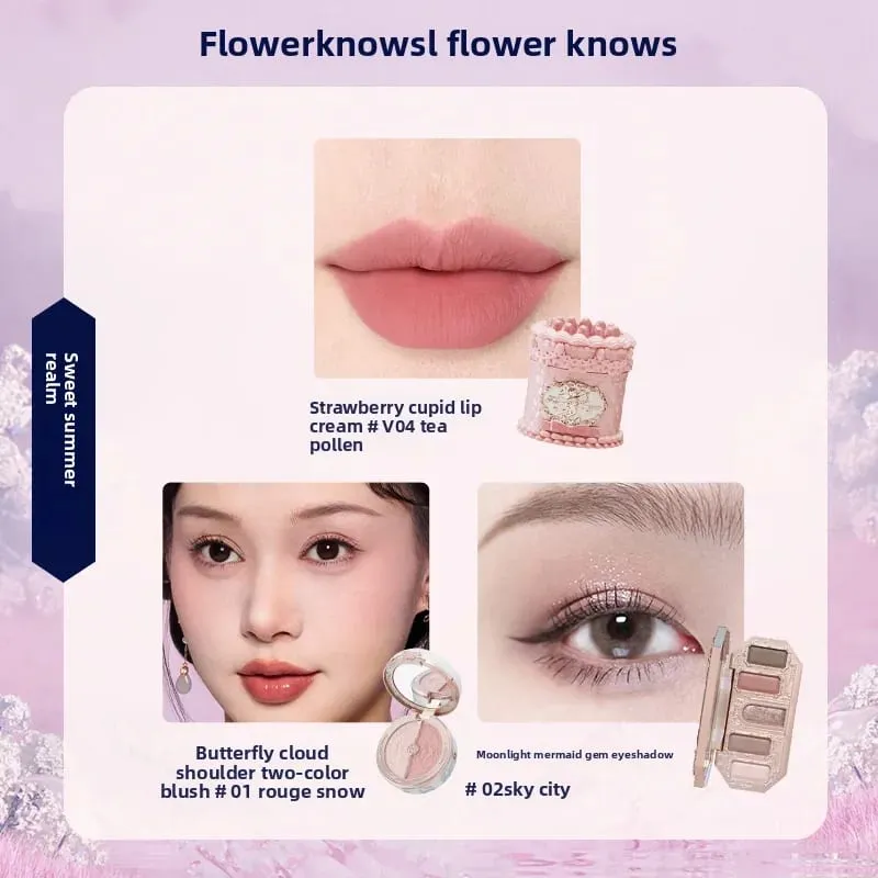 Flowerknows Makeup Presentset Little Angel Bunny Garden Shell Smycken Lip Glaze Blusher Flower Know SWEETIE BEAR Blush Concealer — image 18