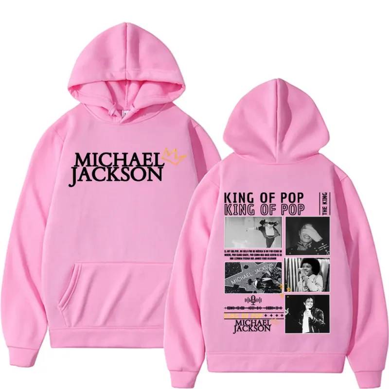 King of Pop Michael Jackson Tour Cover Sweatshirts Men's Clothing Fashion Hip Hop Punk Hooded Casual Oversized Hoodies Pullovers