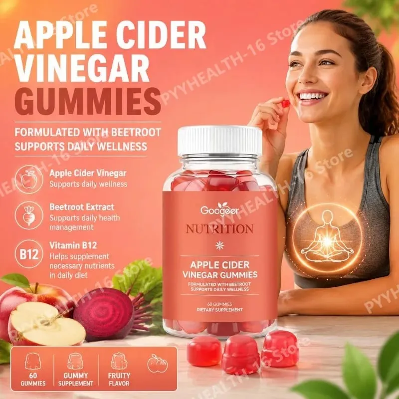 Googeer Apple Cider Vinegar Gummies Fruity with Beetroot Extract and Vitamin B12 Supports Daily Health Management 60 Gummies — image 1