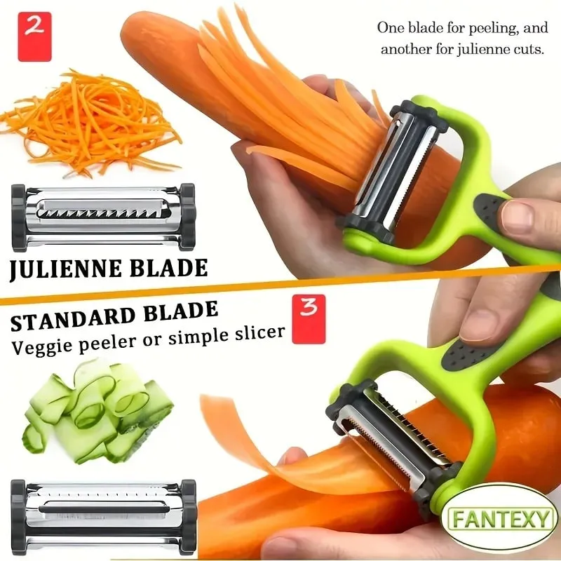 Multifunction Peeler Three in One Slicer 3 in 1 for Melon Potato Vegetable Fruit Peelers Durable for Carrot Cucumber Grater — image 3