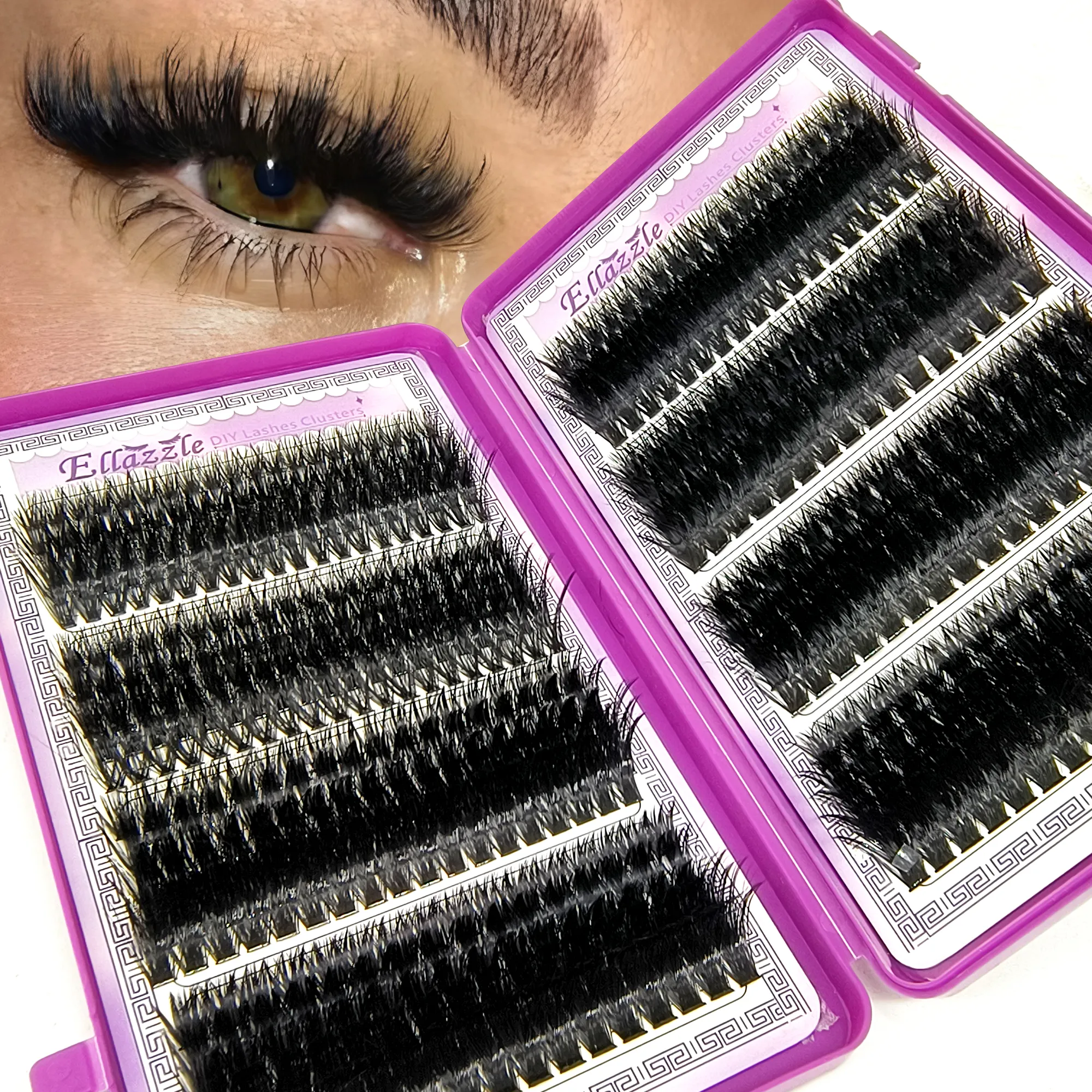 40D-150D Lashes Cluster DIY Lash Extension Mixed Tray Clusters Ögonfransar Fluffig Volym Individuella Fransar Cat Eye Lash Extension — image 6