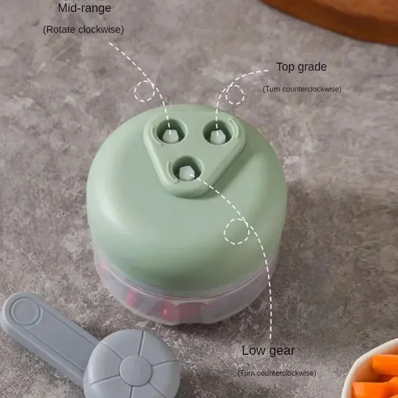 Többfunkciós zöldségaprító kis konyhai robotgép, kézi forgattyús ételaprító aprító szerszám Fokhagyma konyhai eszközök — image 4