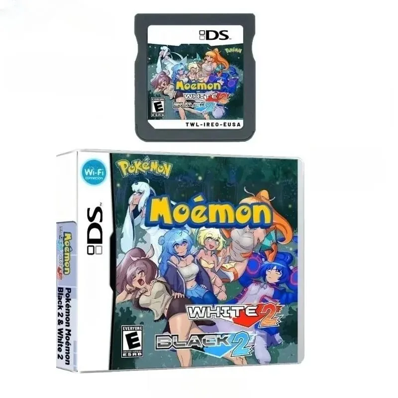 NDS Video Game Cartridge Pokémon Moemon Black 2 and White 2 US English Version