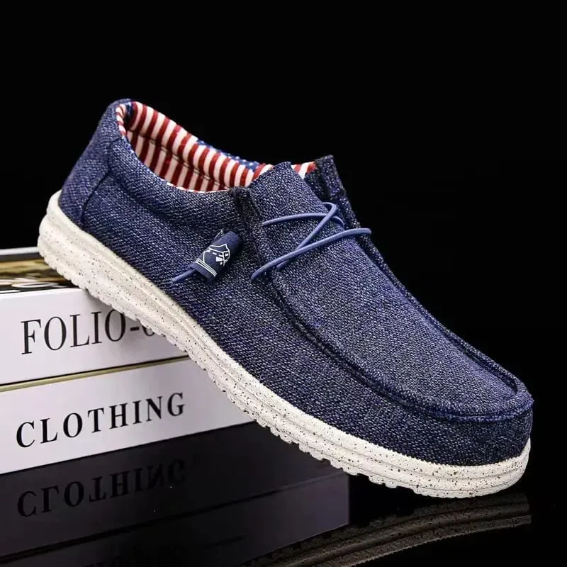 Men's Fashion Canvas Loafers Comfortable Lightweight Breathable Men's Casual Shoes Flat Slip-on Driving Shoes Man 2025 — image 9