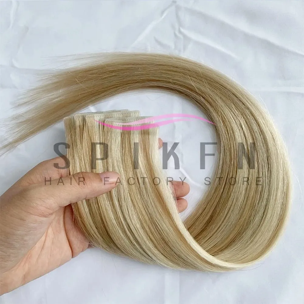 Invisible PU Skin Weft Hair Extensions Natural Straight Machine Remy Seamless Adhesive Tape In Human Hair 10pcs/pack 12''-20''