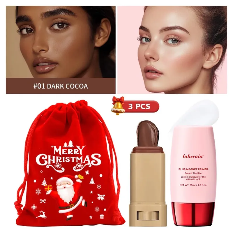 Blur Magnet Primer & Penghapus Foundation Stick Tahan Lama Meminimalkan Pori-pori Wajah Halus Kontrol Minyak Matte Hadiah Natal
