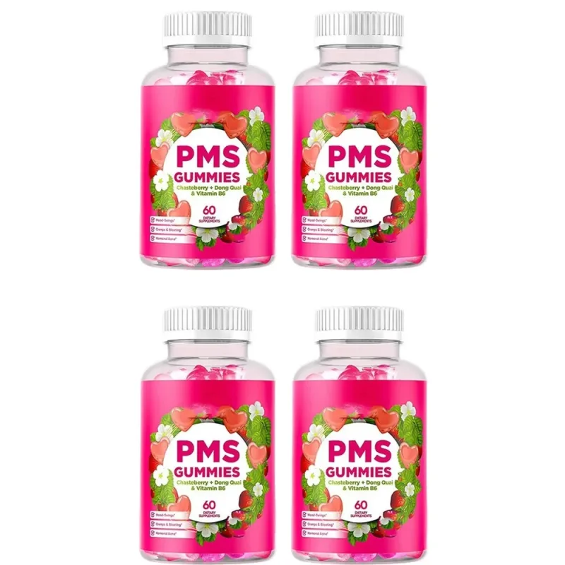Gomitas de apoyo para el síndrome premenstrual con sauzgatillo Vitex Dong Quai, vitamina B6 y bálsamo de limón para el bienestar y el estado de ánimo mensual de las mujeres, 60 gomitas — image 10