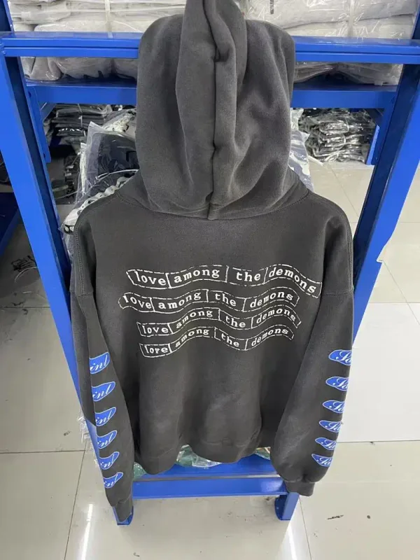24FW SAINT Vintage Angel Printed Distressed Women Men Hooded Sweatshirt Hoodies Oversized Men Casual Cotton Pullover Hoodie — image 44