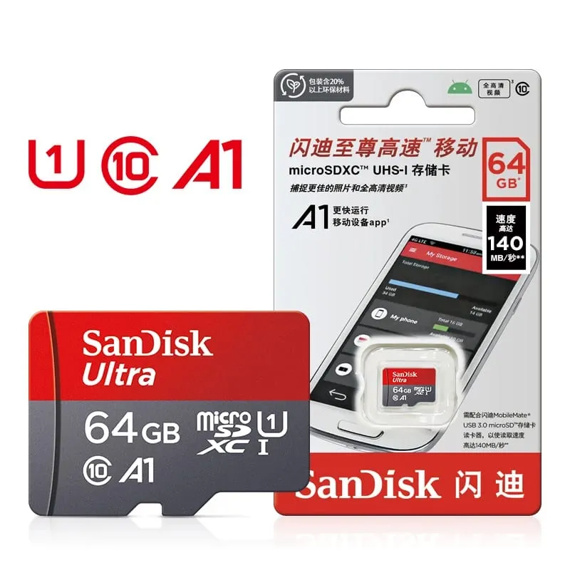 Original SanDisk Memory Card 128GB 64GB 32GB TF Micro SD Card Class 10 UHS-I Flash Card Memory for Smartphone PC