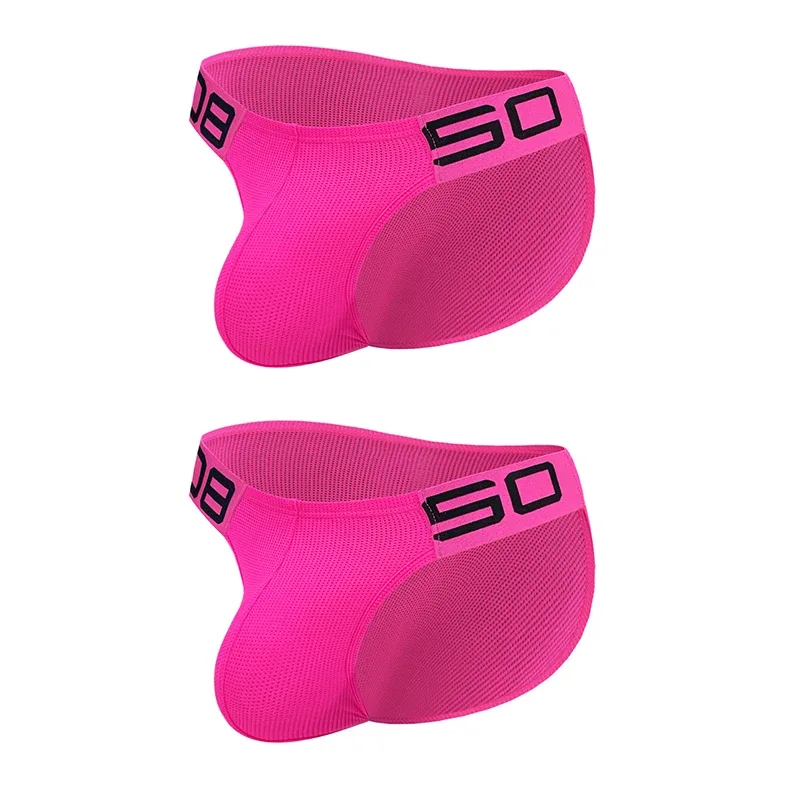 Cuecas masculinas de mistura de nylon, cuecas respiráveis com letras de chifre em relevo, cintura elástica larga, cor fluorescente, roupa íntima sexy — image 30