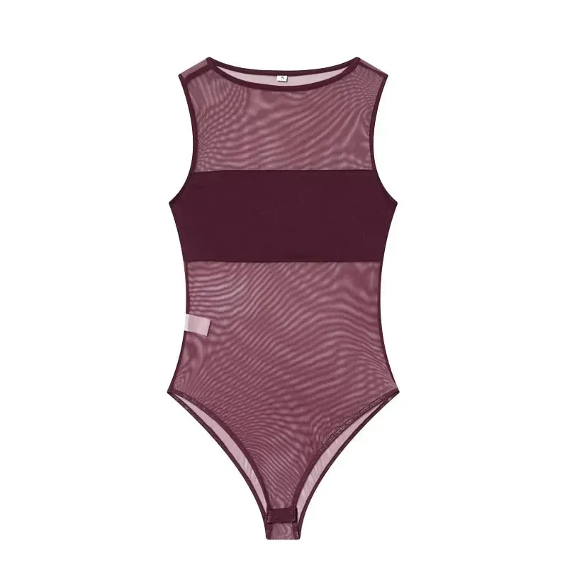Sexy Mesh Bodysuit Women Transparent Tight Bodys for Women Summer Sleeveless Tops Woman Tulle Sexy Lingerie Body Woman — image 8