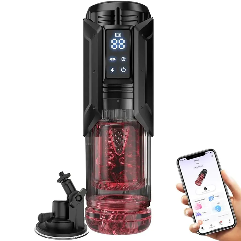 APP Control Automatic Male Masturbator Cup Rotating Licking Thusting Masturbation Vagina Pusssy Blowjob Sex Toys For Men