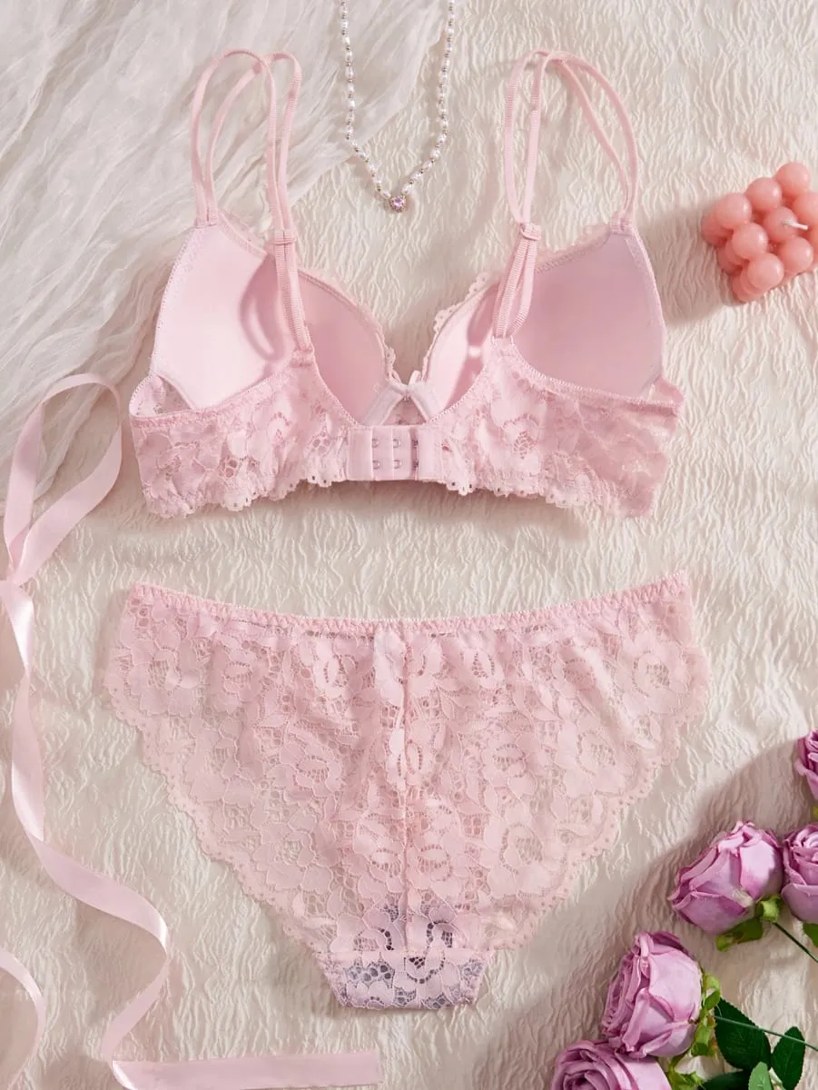 6-Piece Set Women's Underwear Set Sexy Patterned Lace Patchwork No Lining Comfortable Fitting Women's Push-Up Bra Sexy Lingerie — image 4