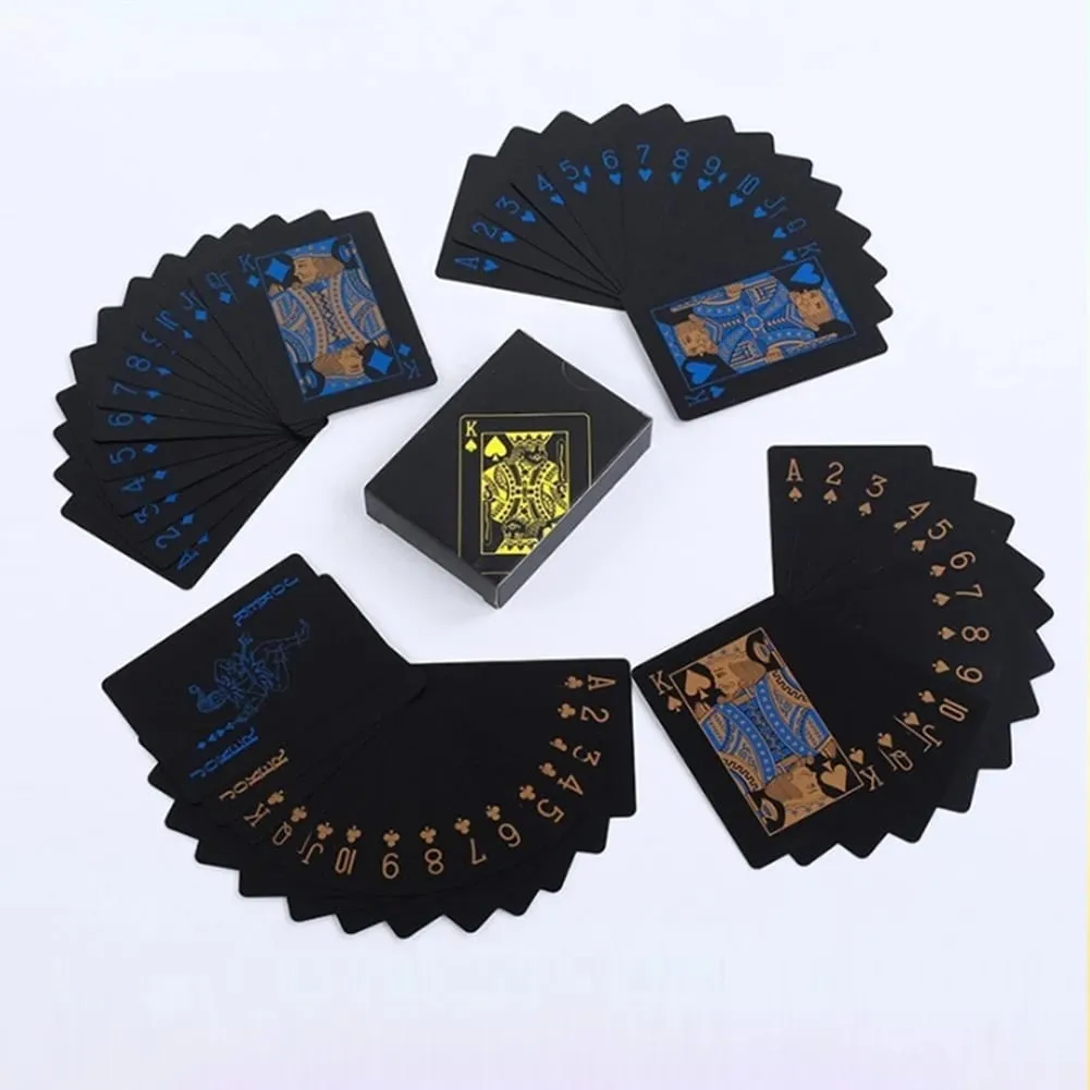 Playing Cards Game Poker Cards Board Child Kid Toy Waterproof Plastic PVC Black Blue Red Yellow Green Deck Card High-end Classy