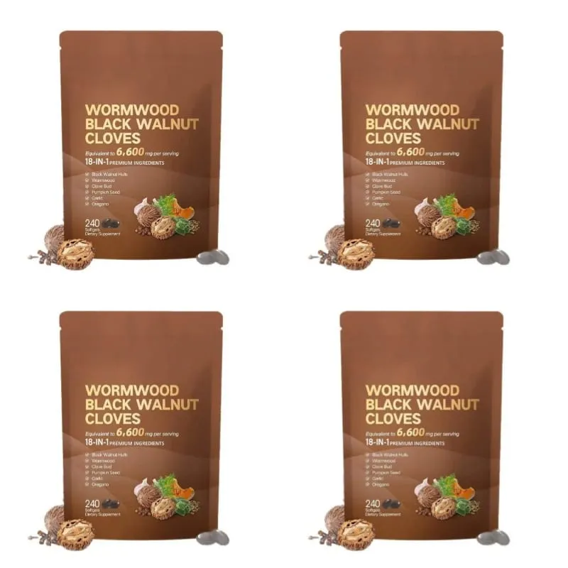 Wormwood Black Walnut Cloves 6600mg 18 In 1 Herbal Softgels Detox Digestive Health Gut Support Pumpkin Seed Garlic Oregano 240 — image 10
