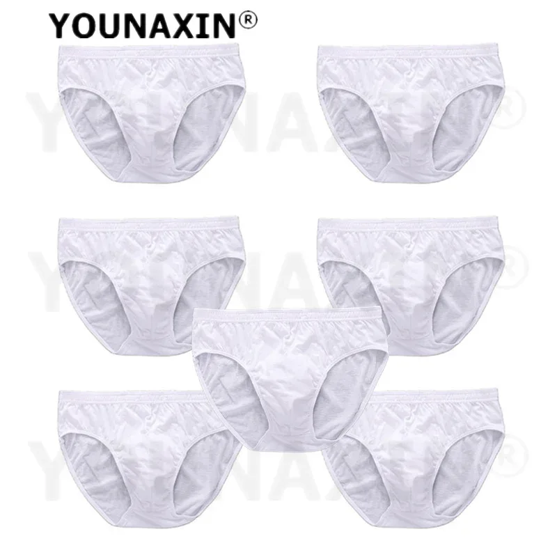 7 Pieces Overweight Men's Big And Tall White Briefs Cotton Plus Size Underwear Panties Undies L XL 2XL 3XL 4XL 5XL 6XL 7XL 8XL