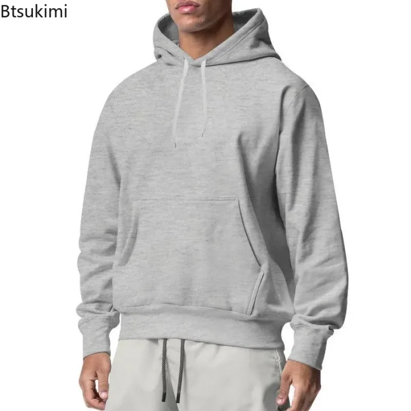 2026 New Men's Fashion Harajuku Hooded Sweatshirts Casual All-match Pullovers Male Streetwear Autumn Winter Fleece Warm Hoodies — image 7