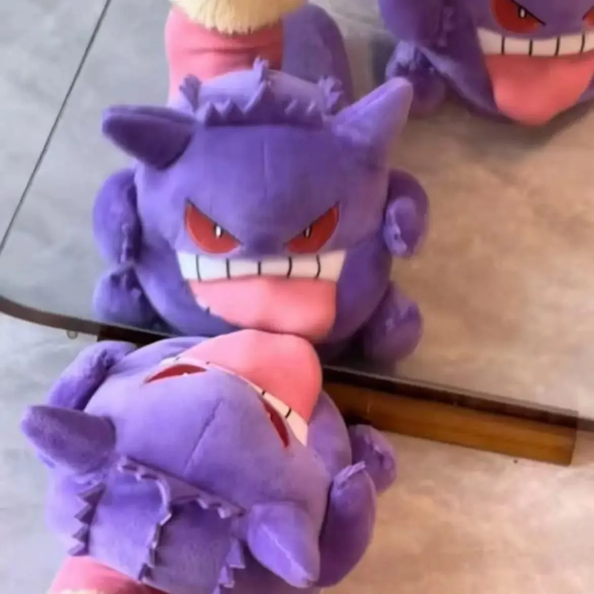 New Gengar Anime Figure Plush Slippers Funny Tongue Out Design Soft Sole Cute Cozy Winter Warm Indoor Couple Home Slippers Toy — image 4