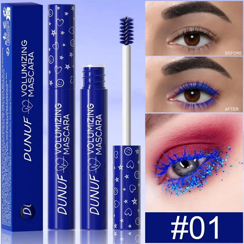 Colorful Eyelash Mascara 5D Silk Fiber Volume Curling Lengthening EyeLashes Extension Purple Blue White Waterproof Eye Makeup — image 9