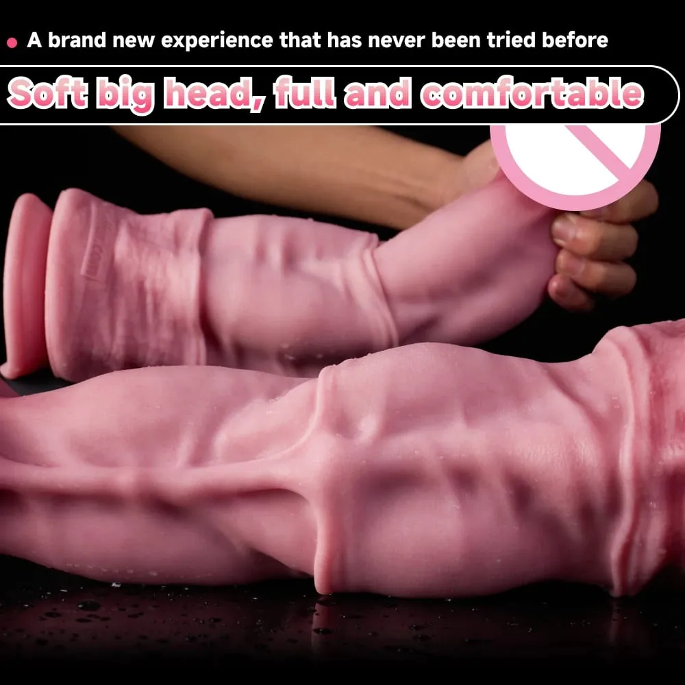 Oieffur cheval gode pour femmes platine Silicone énorme gode avec ventouse Massage Anal Vaginal gros pénis jouets sexuels pour adulte — image 3