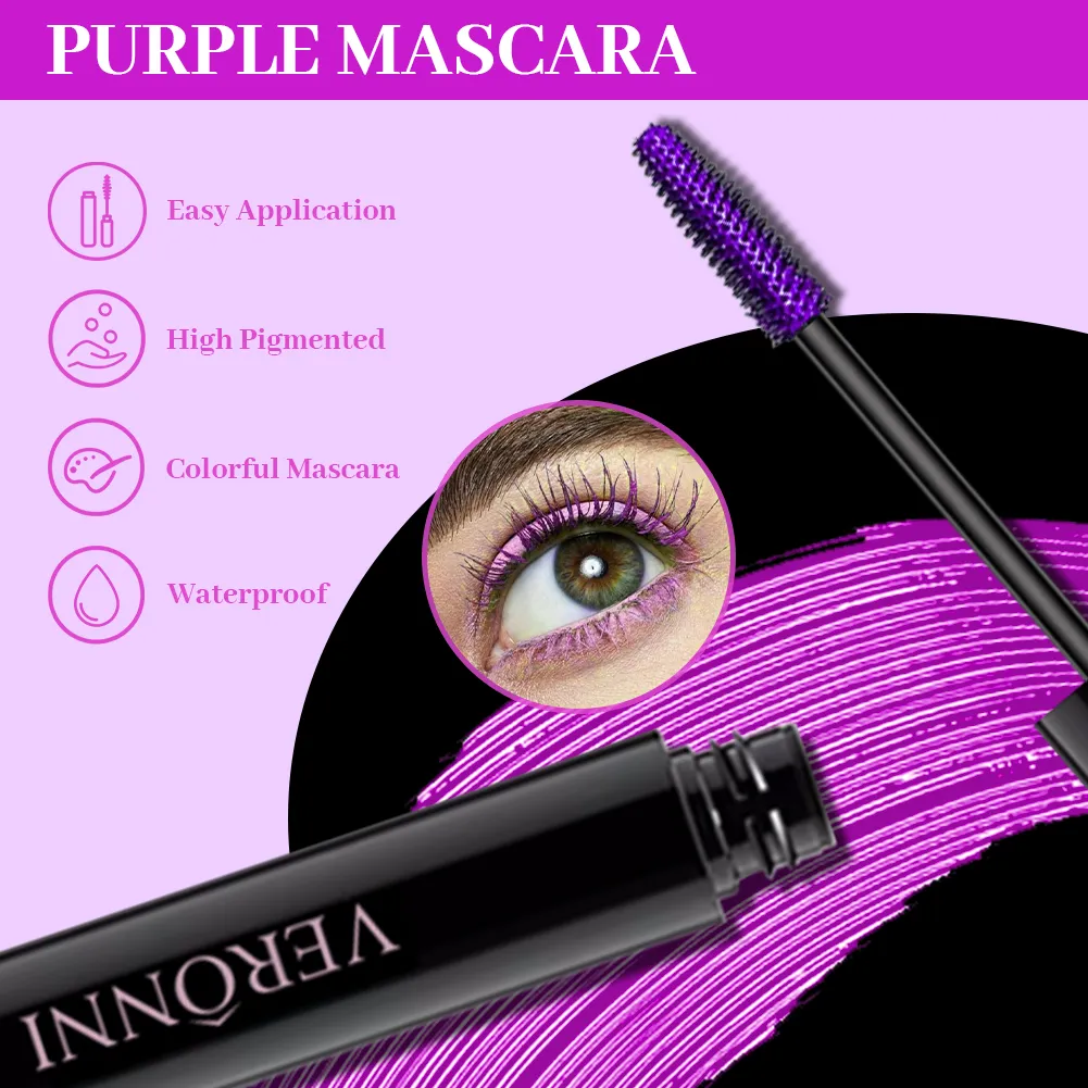 Mascara 7 Shades Colorful Waterproof Long Lasting Curling Lengthening Thick Eyelash Makeup Party Cosplay Festival Eye Makeup Cos — image 5