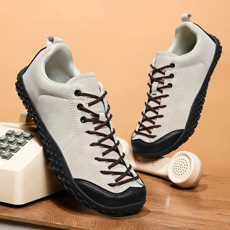 Unisex Barefoot Wide Toe Shoes Women Men Artificial Leather Minimalist Sneakers Zero Drop Outdoor Lace-Up Slip on Walking Shoes