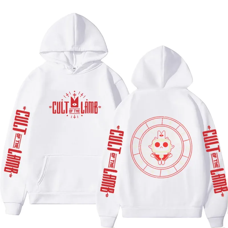Game Cult of The Lamb Print Hoodie Men Women Vintage Fleece Cotton Pullover Hoodies Unisex Fashion Casual Oversized Streetwear — image 5