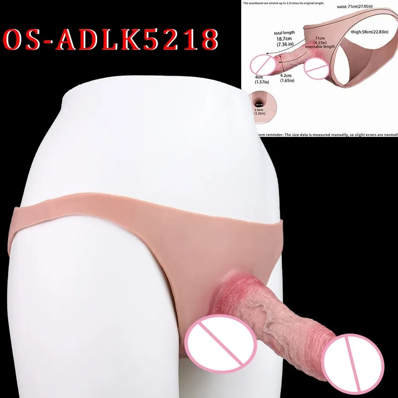 High Waist Realistic Penis Sleeve насадка на член Strap On Hollow Dildo Panties Silicone Dick Extender Sex Toy For Men