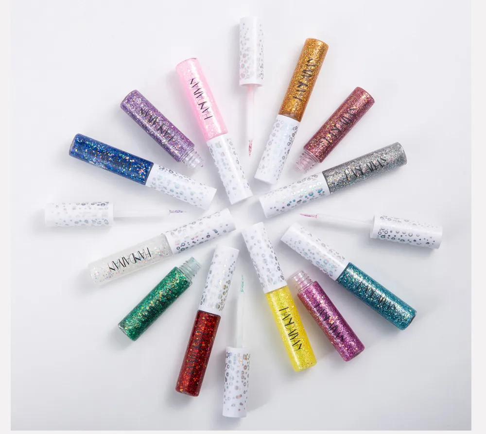 12 Colors Shiny Eye Liners Pigment Silver Rose Gold Color Glitter Liquid Eyeliner Metallic Colorful Makeup For Women — image 7