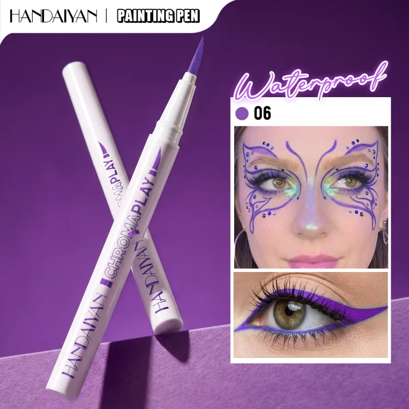 Liquid Eyeliner Pencil Waterproof Quick Drying Painting Pen Long-lasting Colorful Matte Eye Liner Pen Makeup Halloween Cosmetics