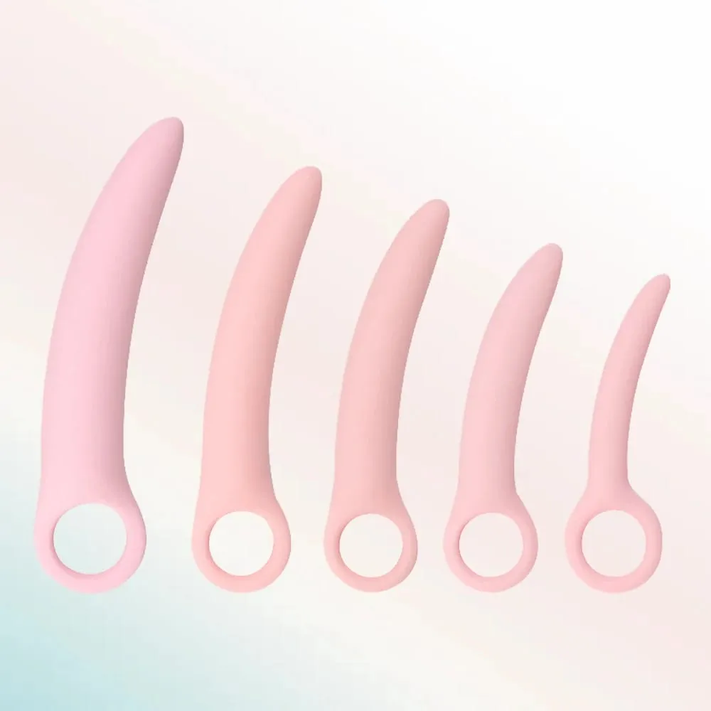 1 Set 5pcs Silikon Lembut Cincin Tarik Gading Kecil Faraj Dilator Set Vaginismus Dubur Plug mainan Dilator Faraj Produk Seks Dubur — image 3