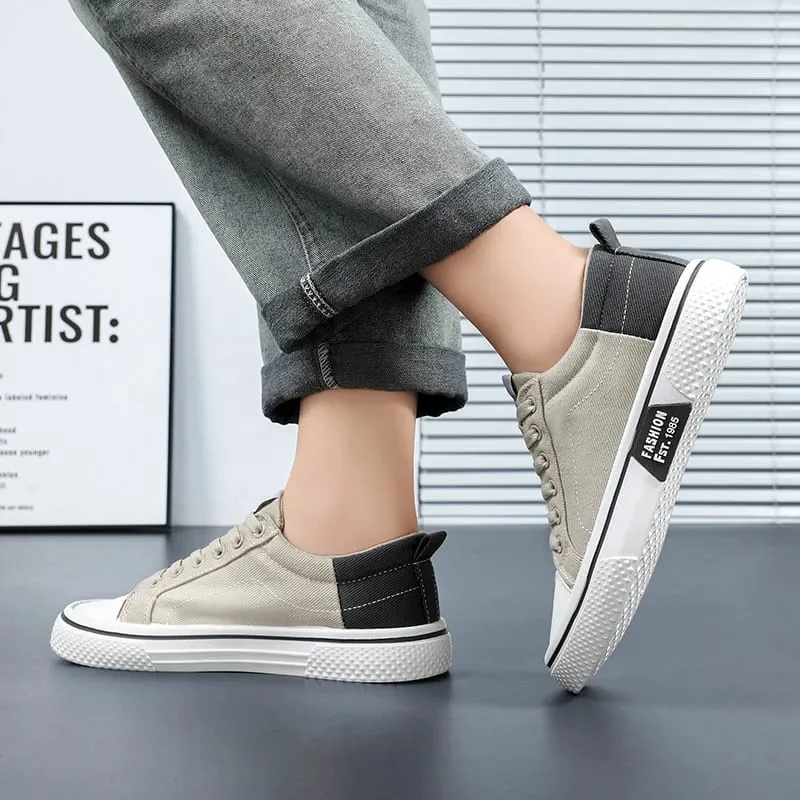 Men's Color-Blocked Canvas Shoes Breathable Low-Top Sneakers Versatile Casual Shoes Cool and Breathable Without Causing Foot Stuffiness Soft Sole Non-Slip and Wear-Resistant — image 5