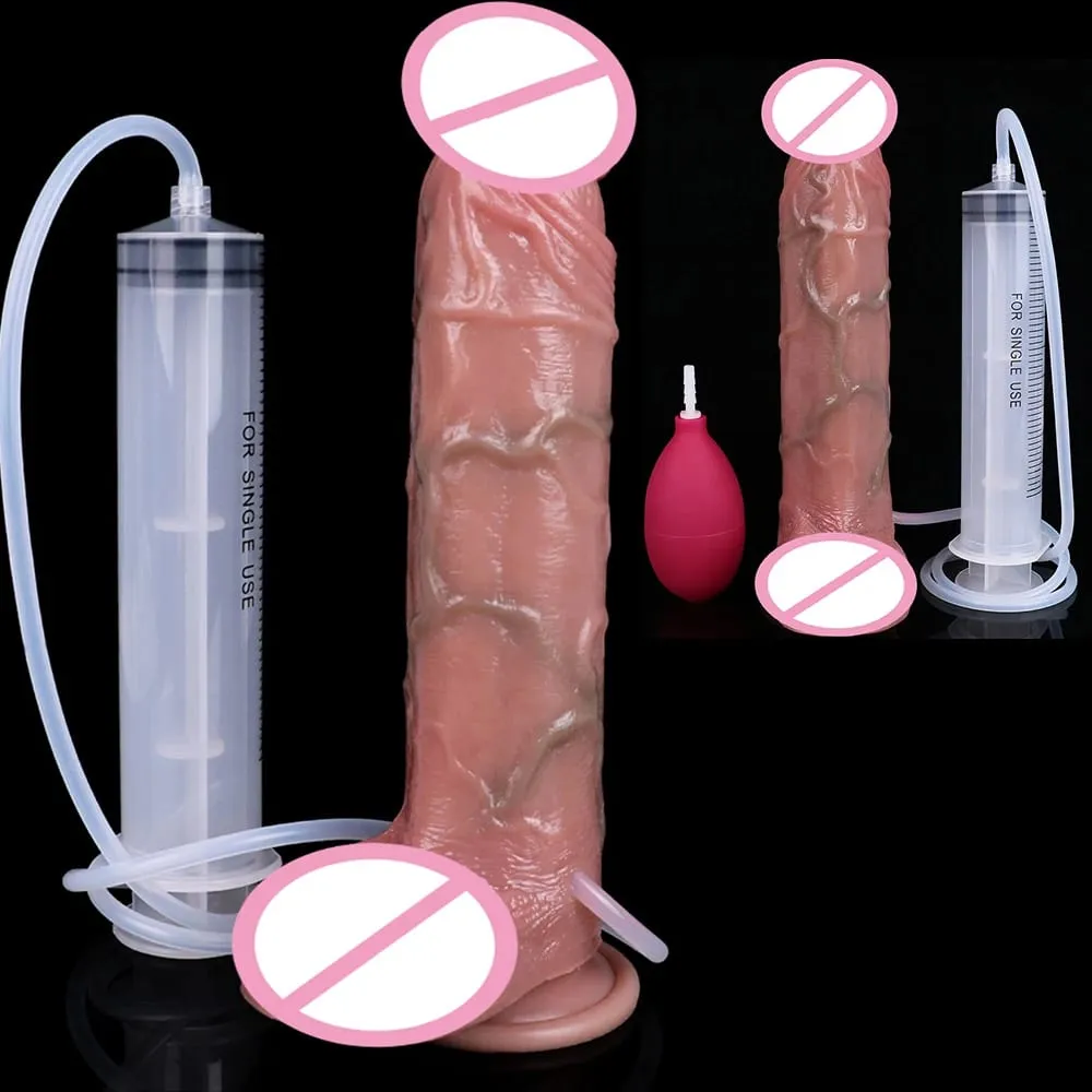 Deep Veins Ultra Squirting Dildo Silicone Skin Touch Long Ejaculating Butt Plug For Men Women G-Spot Stimulate 18+ Sex Toys — image 1