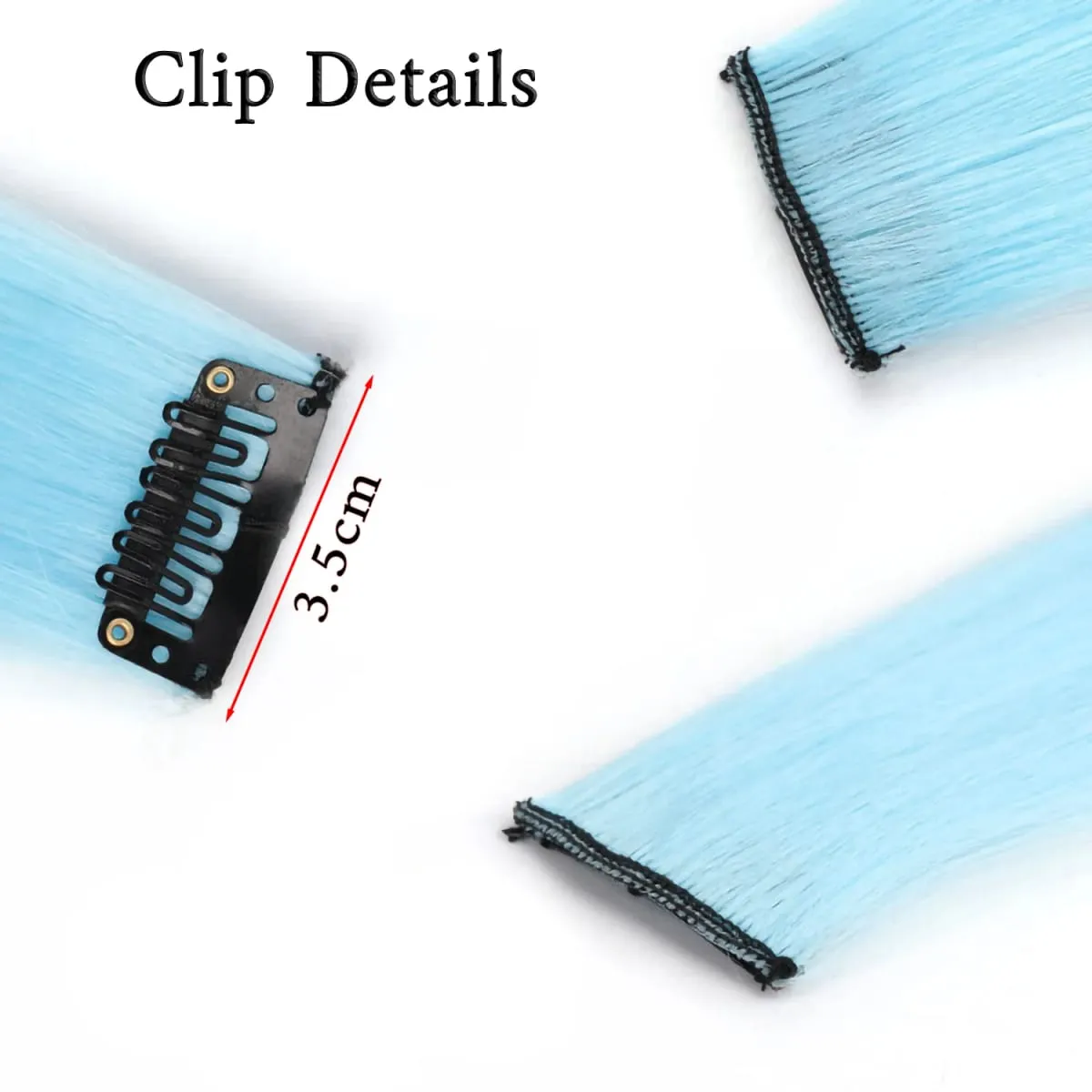 20 Inch Glow in the Dark Hair Extensions Clip Luminous Colored Hairpieces Party Rainbow Hair Clips Synthetic Straight Wig — image 6