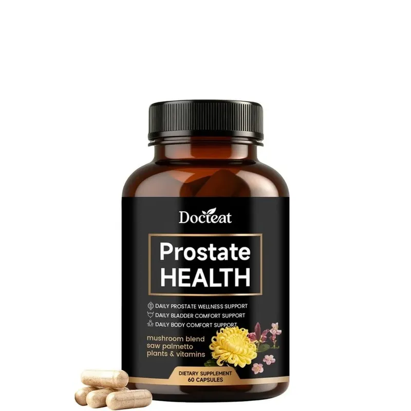 Prostate Health Capsules for Men Saw Palmetto Pumpkin Seed & Lycopene with Zinc for Urinary Flow & Bladder Comfort 60 Count