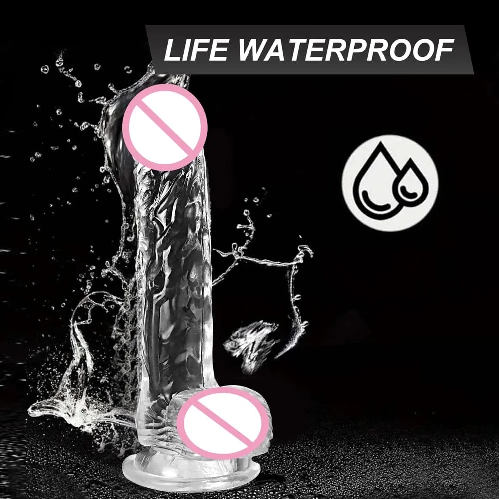 Makatotohanang Soft Dildo para sa mga Babaeng Baguhan Transparent na Ari na may Malakas na Suction Cup Hands-Free Play para sa Adult Sex Masturbator — image 6