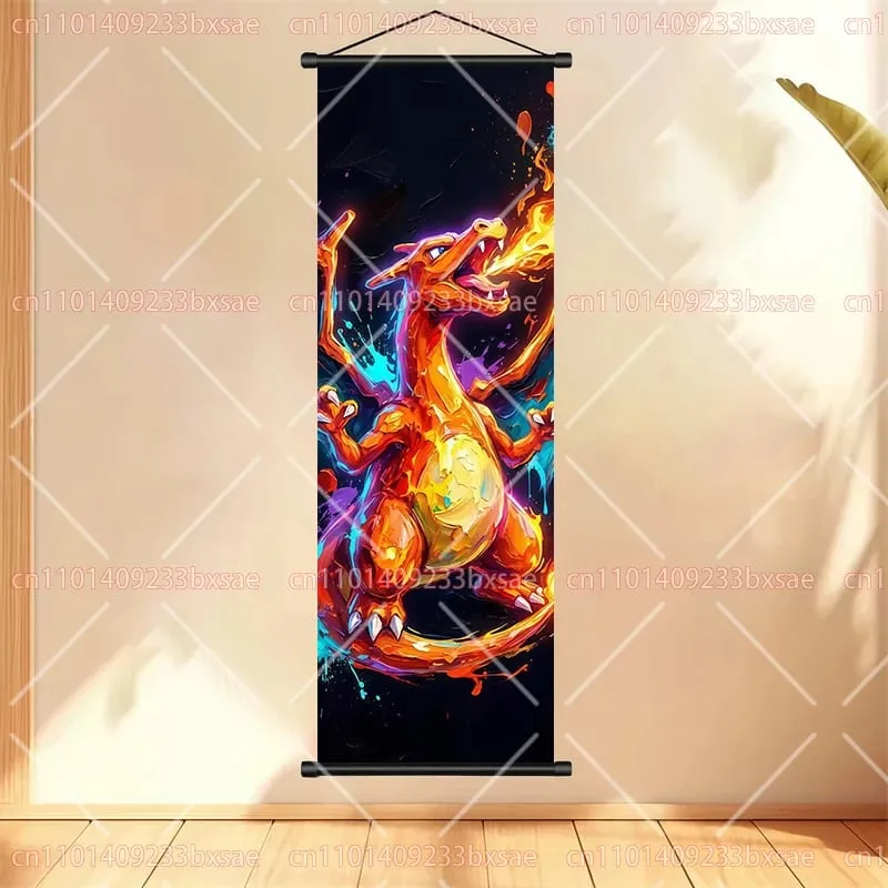 Anime Pokémon Gengar Charizard Kyogre Gyarados Mewtwo Rayquaza Cool Poster Hanging Scroll Painting Birthday Holiday Party Gift
