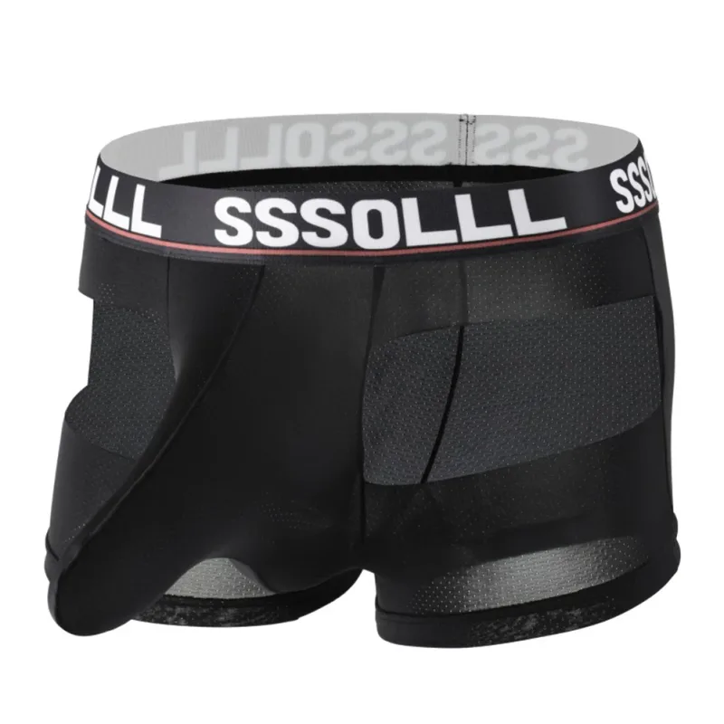 Men Breathable Mesh Boxer Shorts Soft Flat Corner Elephant Nose Trunks Underwear For Daily Wear Classic Letter Print Panties