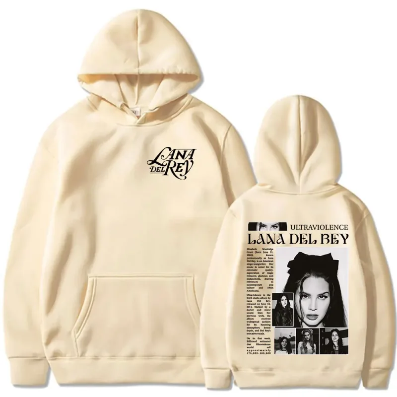 Singer Lana Del Rey Hoodies Men's Women Clothing Hooded Sweatshirts Fashion Hip Hop Long Sleeves Oversized Pullovers Streetwear — image 9