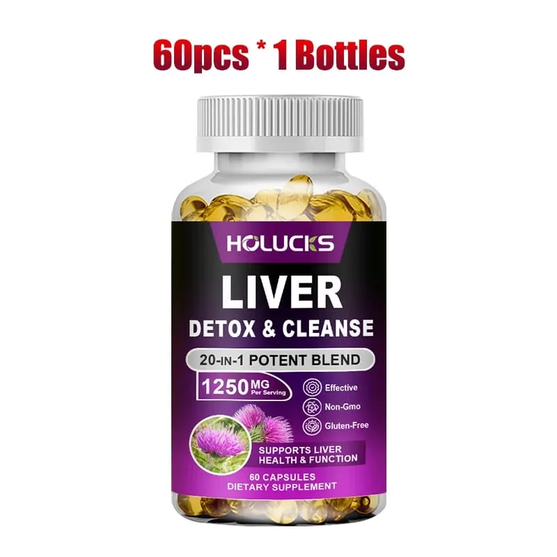 Liver Detox & Cleanse Capsules with Milk Thistle Support Toxin Removal Digestion & Kidney Health Antioxidants & Detoxifiers
