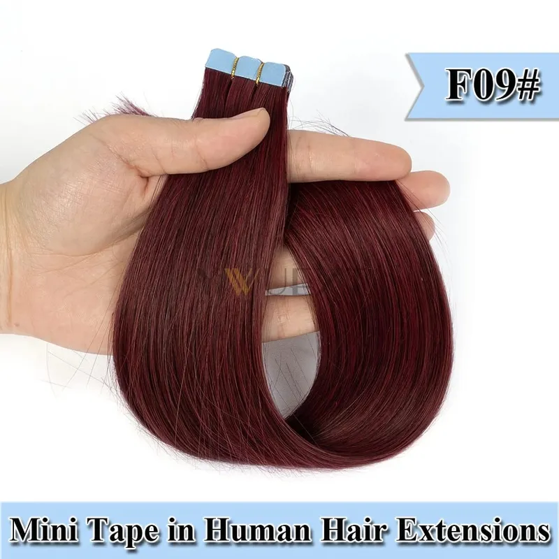 12-20 Inches Mini Tape in Human Hair in Fancy Colors Natural Straight Seamless Tape Hair Extensions for Outlet Hairstyles — image 15
