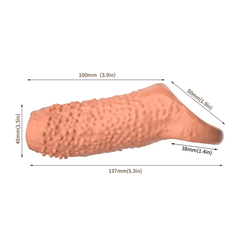 Thicken Penis Enlargement Sleeve Reusable Cock Ring Delay Ejaculation Penis Extender Condom Lock Ring Sex Toys Men Erotic Goods — image 16