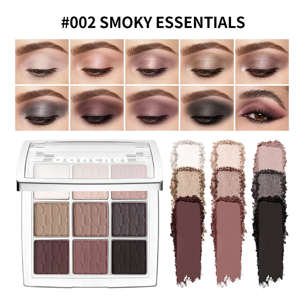 9 Shade Eyeshadow Palette Black Swan Smoky with 3 Brushes Waterproof Matte Highlighter for Halloween Eye Makeup — image 6